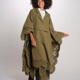 VITTORIA mantella laserata PF26-071 OLIVE sea ny 