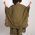 VITTORIA mantella laserata PF26-071 OLIVE sea ny 