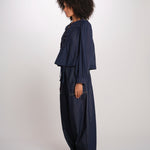 ELIZA camicia manica lunga con plastron PF26-111 NAVY sea ny 