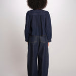 ELIZA camicia manica lunga con plastron PF26-111 NAVY sea ny 