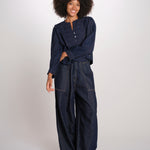 ELIZA camicia manica lunga con plastron PF26-111 NAVY sea ny 