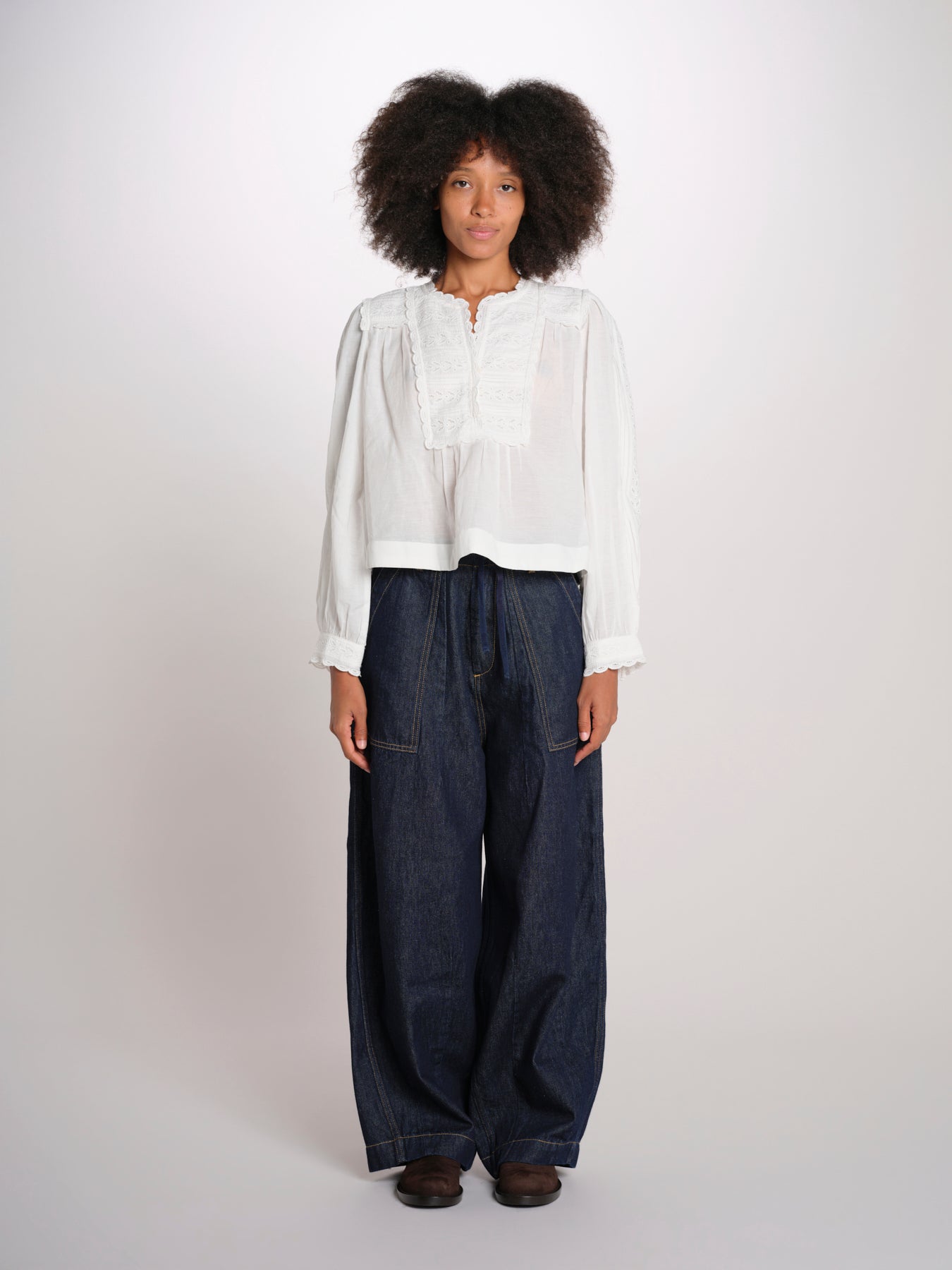 ELIZA camicia manica lunga con plastron PF26-111 WHITE sea ny 