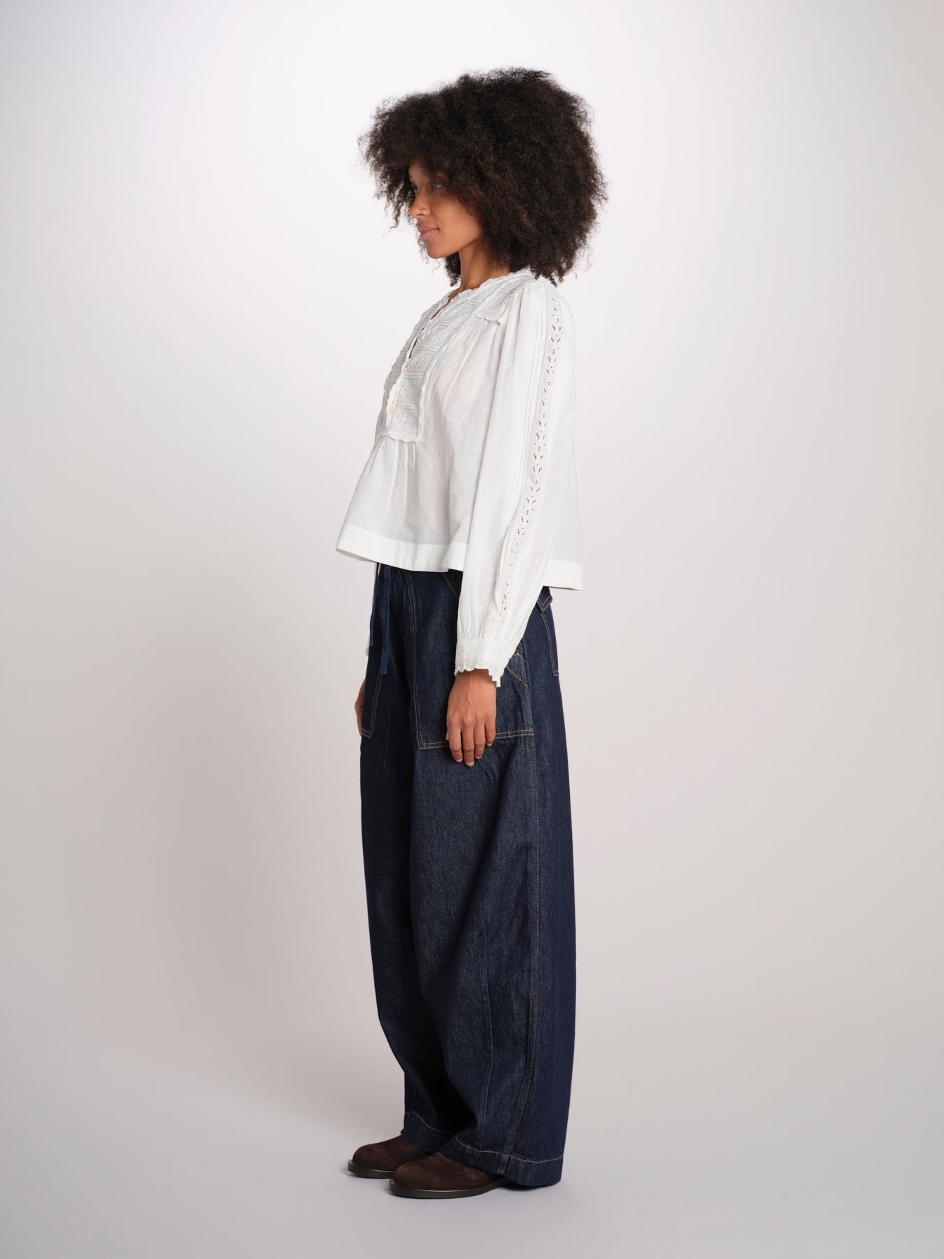 ELIZA camicia manica lunga con plastron PF26-111 WHITE sea ny 