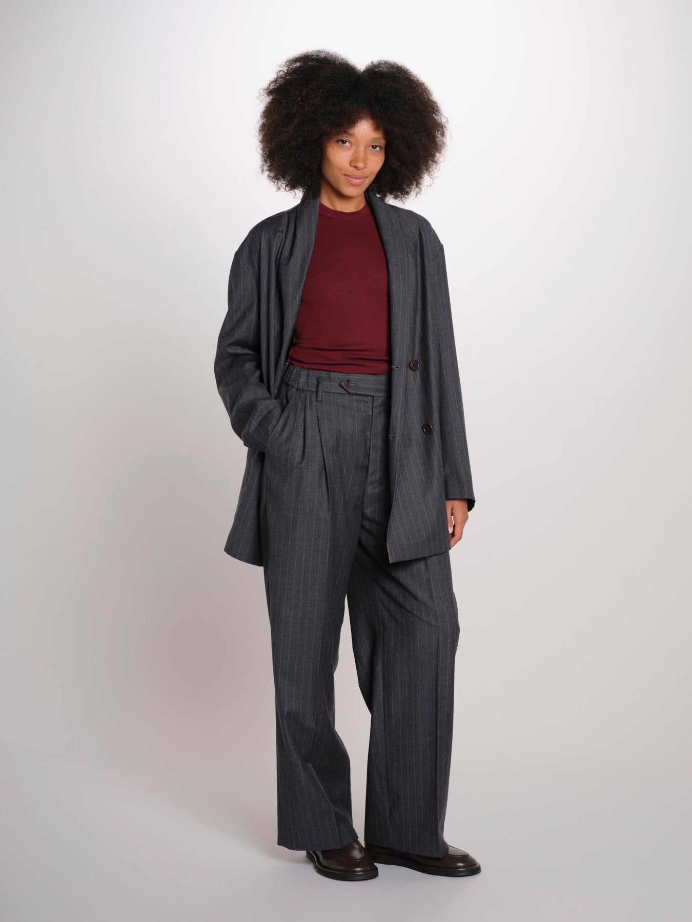ILSE JOZ pantalone con pinces gessato ILSE JOZ PINSTRIPE serie v 