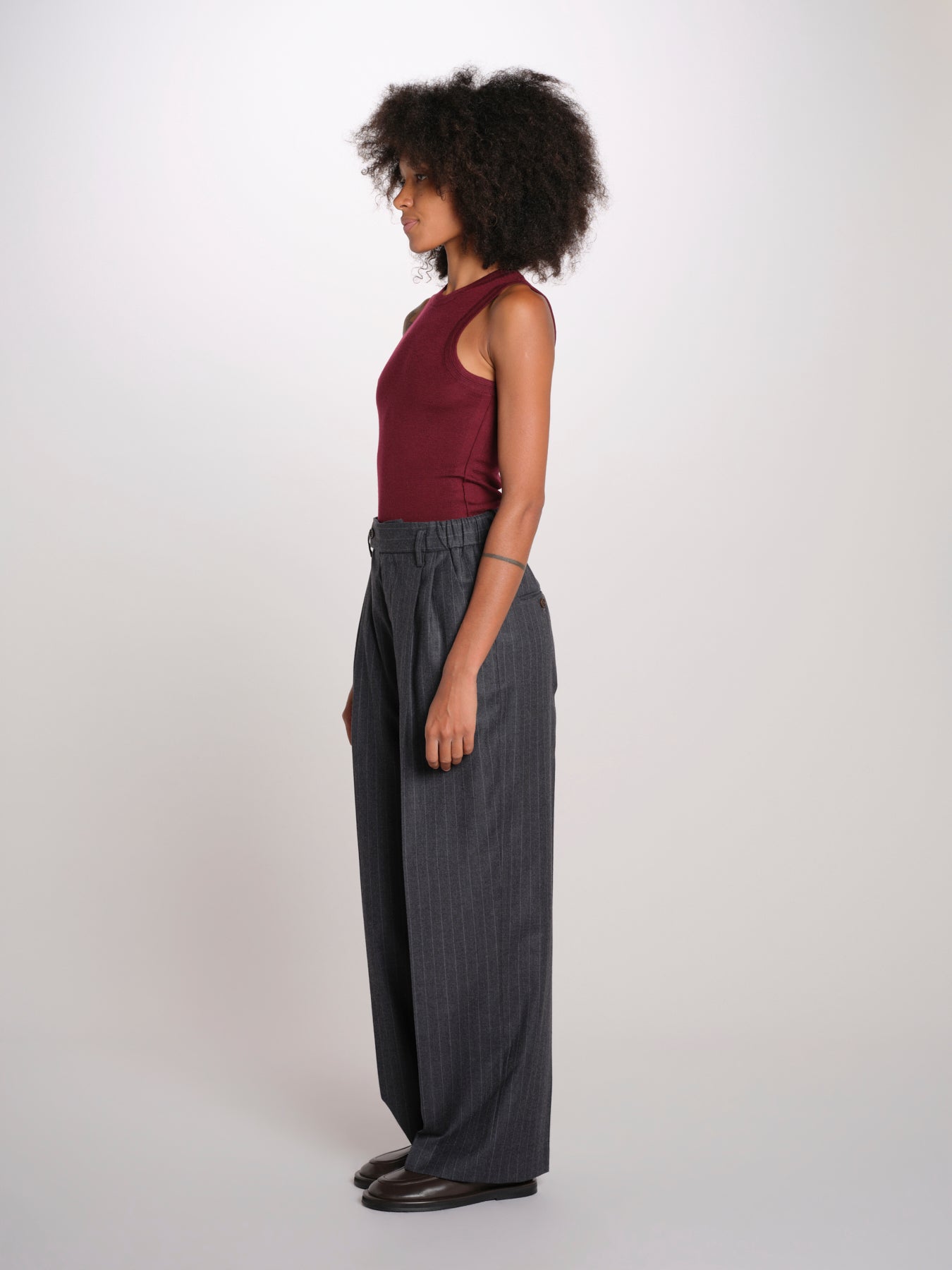 ILSE JOZ pantalone con pinces gessato ILSE JOZ PINSTRIPE serie v 