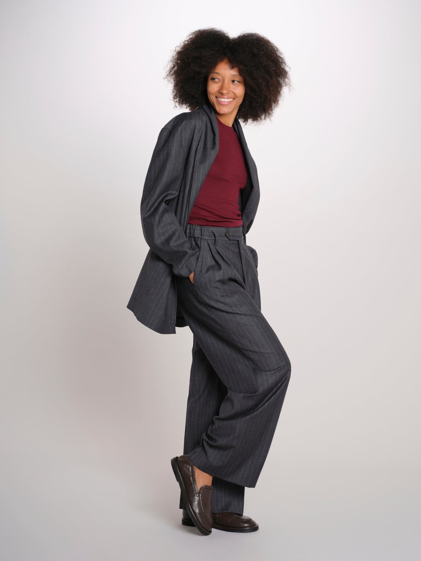 ILSE JOZ pantalone con pinces gessato ILSE JOZ PINSTRIPE serie v 