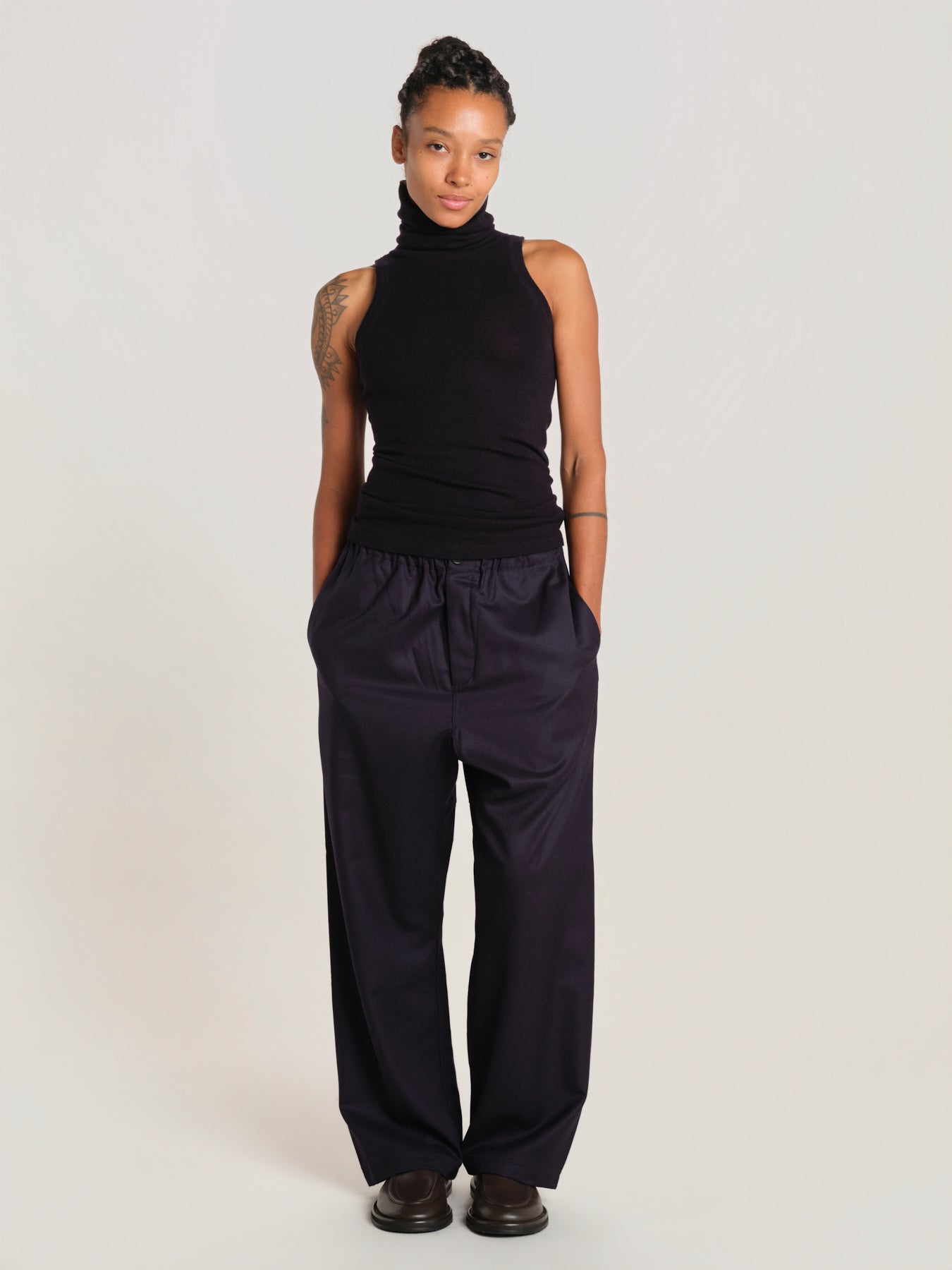 PINOT pantalone dritto con elastico flanella leggera W26-PINOT-WOLI- 03 sofie d'hoore 