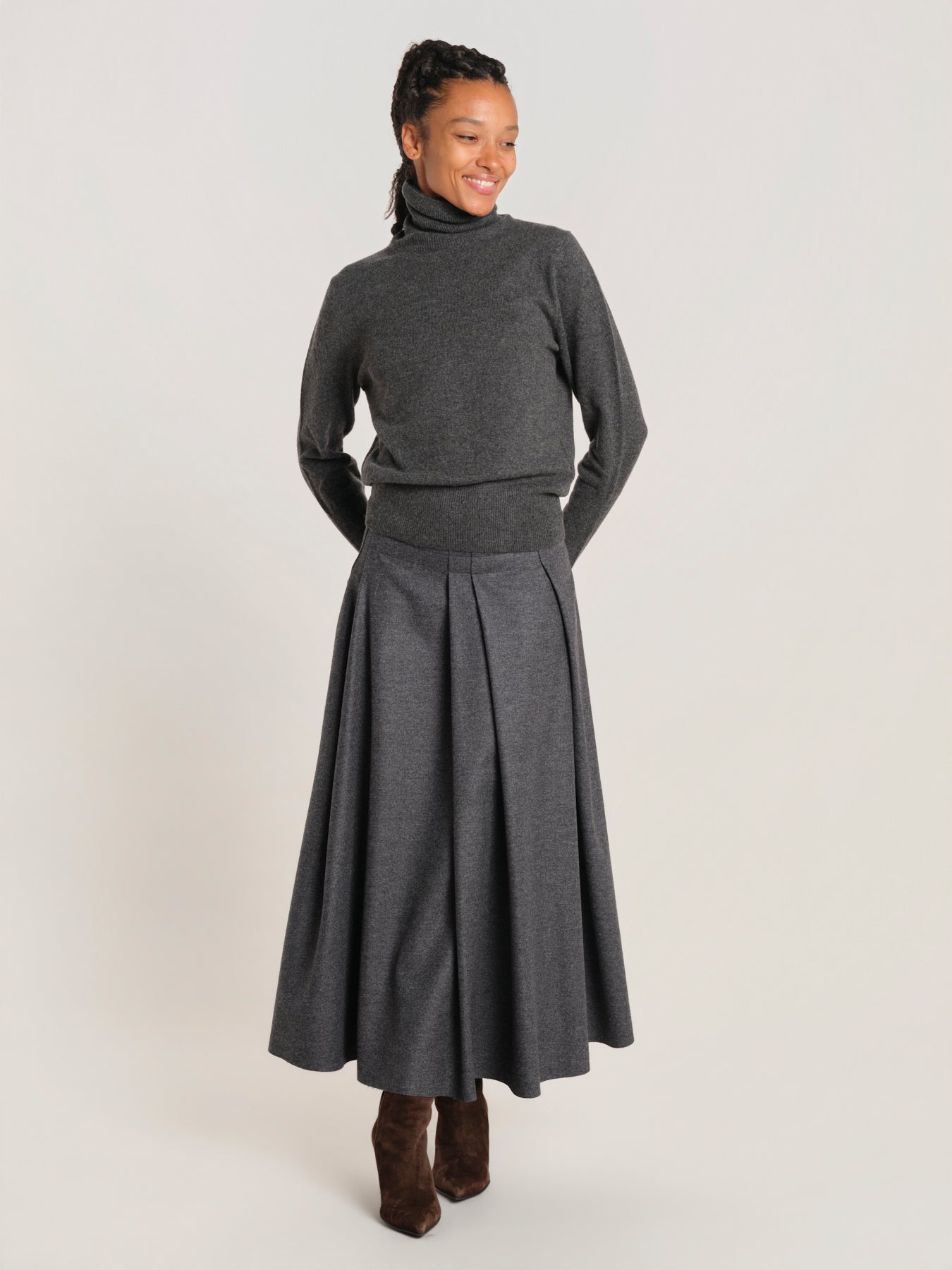SAVY gonna pieghe flanella pesante W26-SAVY-WOOLT- 02 sofie d'hoore 
