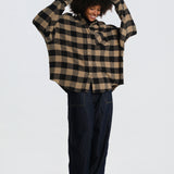  BAGGY SOFTCHECK BLACKBEIGE true avenue 