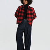 COLE  giacca quadri COLE JPANESE RED true avenue 