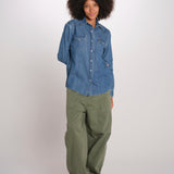 DALLAS camicia denim con automatici DALLAS LIGHTDENIM MEDIUMWASH true avenue 
