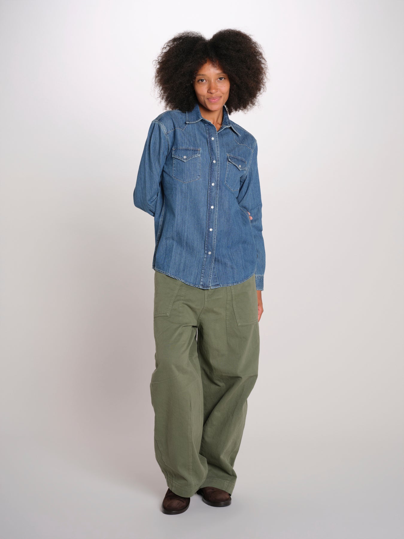 DALLAS camicia denim con automatici DALLAS LIGHTDENIM MEDIUMWASH true avenue 