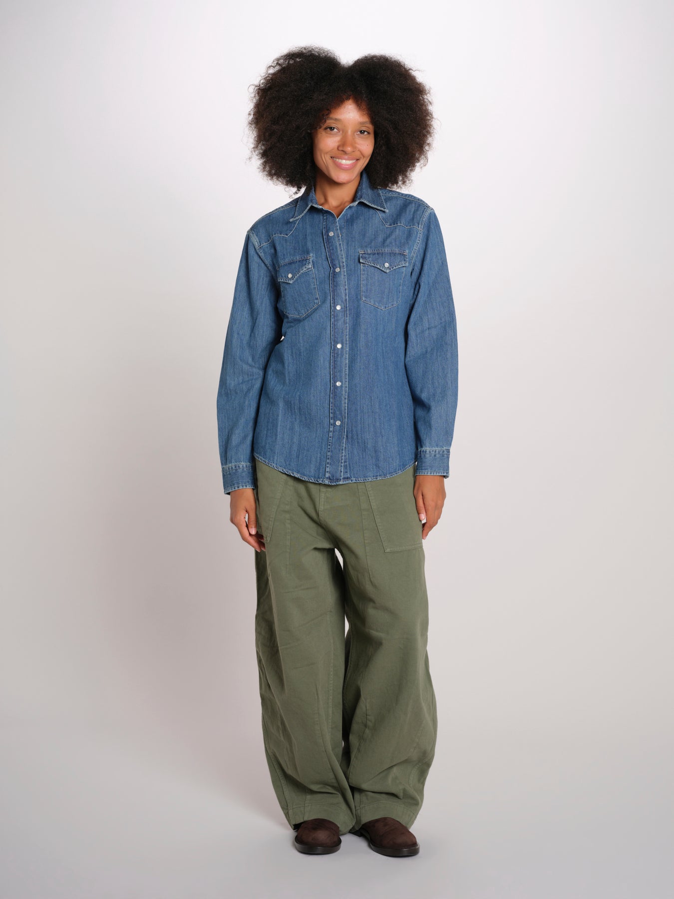 DALLAS camicia denim con automatici DALLAS LIGHTDENIM MEDIUMWASH true avenue 
