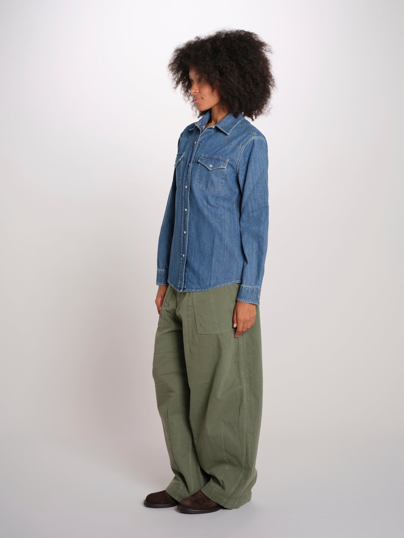 DALLAS camicia denim con automatici DALLAS LIGHTDENIM MEDIUMWASH true avenue 