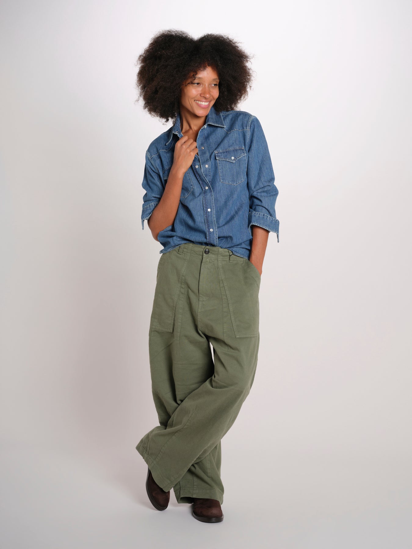 DALLAS camicia denim con automatici DALLAS LIGHTDENIM MEDIUMWASH true avenue 