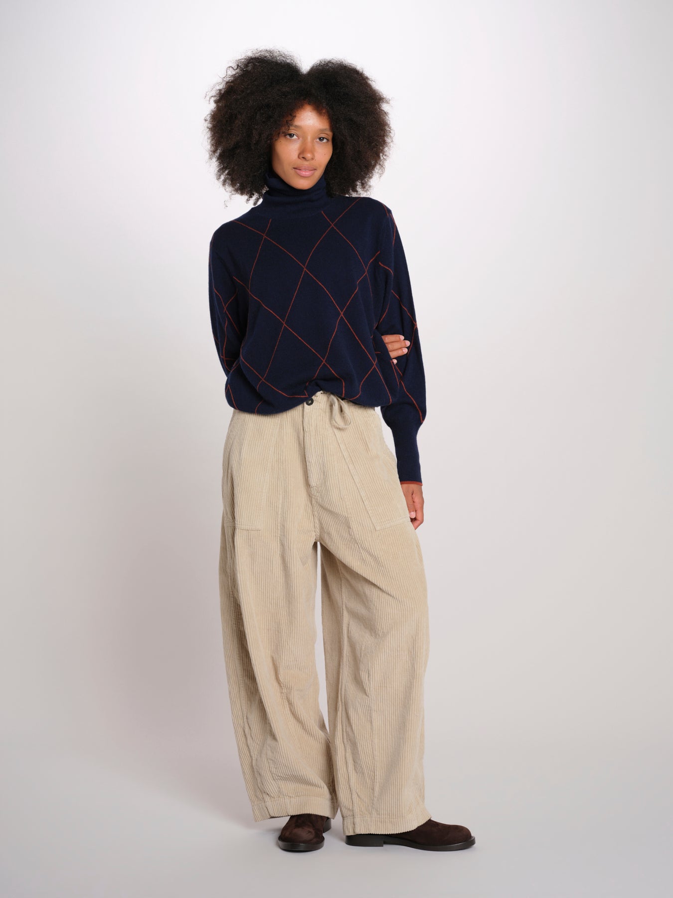TELLA pantalone con tasche velluto rocciatore TELLA CORDUROY DESERT true avenue 