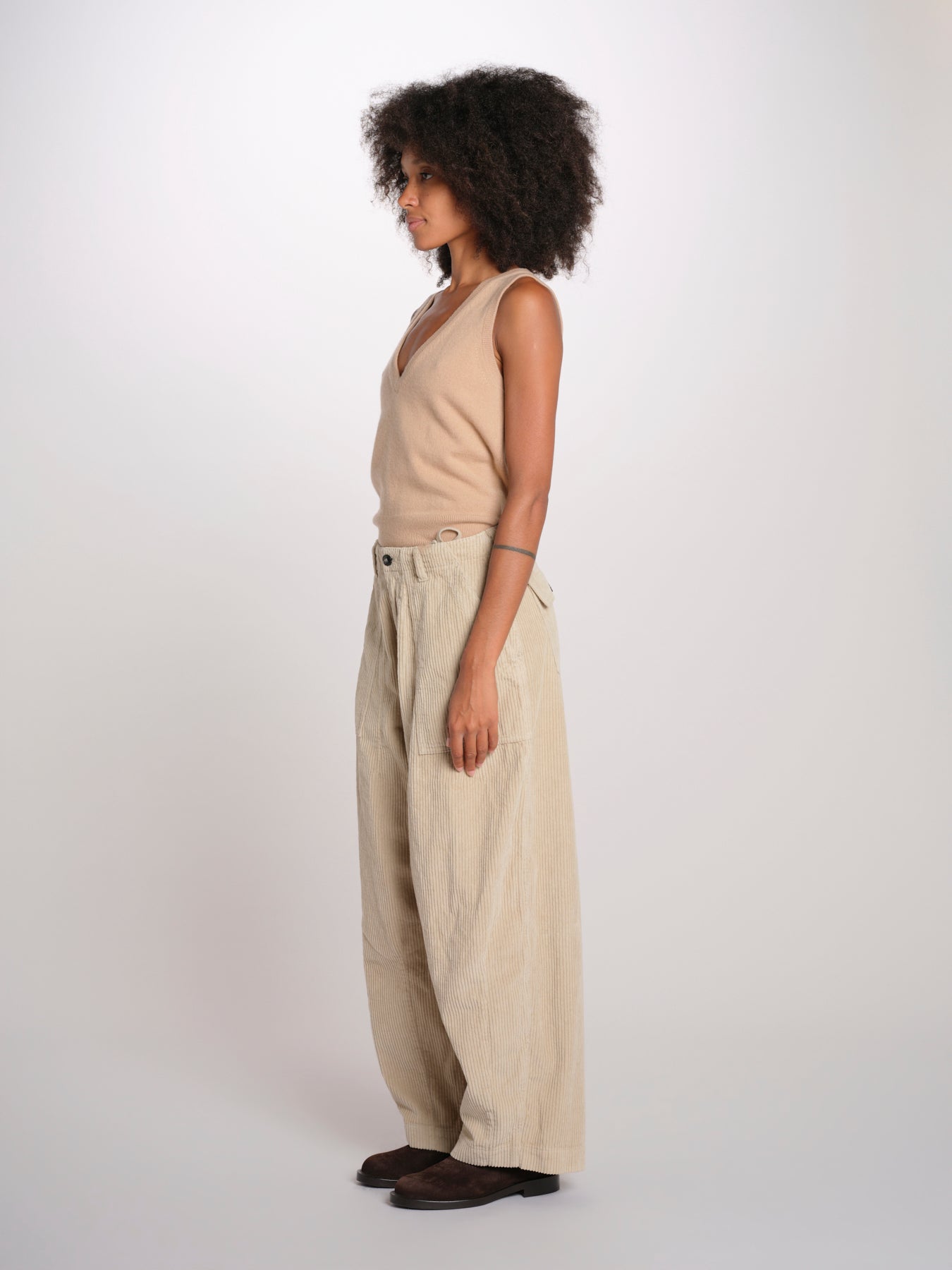 TELLA pantalone con tasche velluto rocciatore TELLA CORDUROY DESERT true avenue 