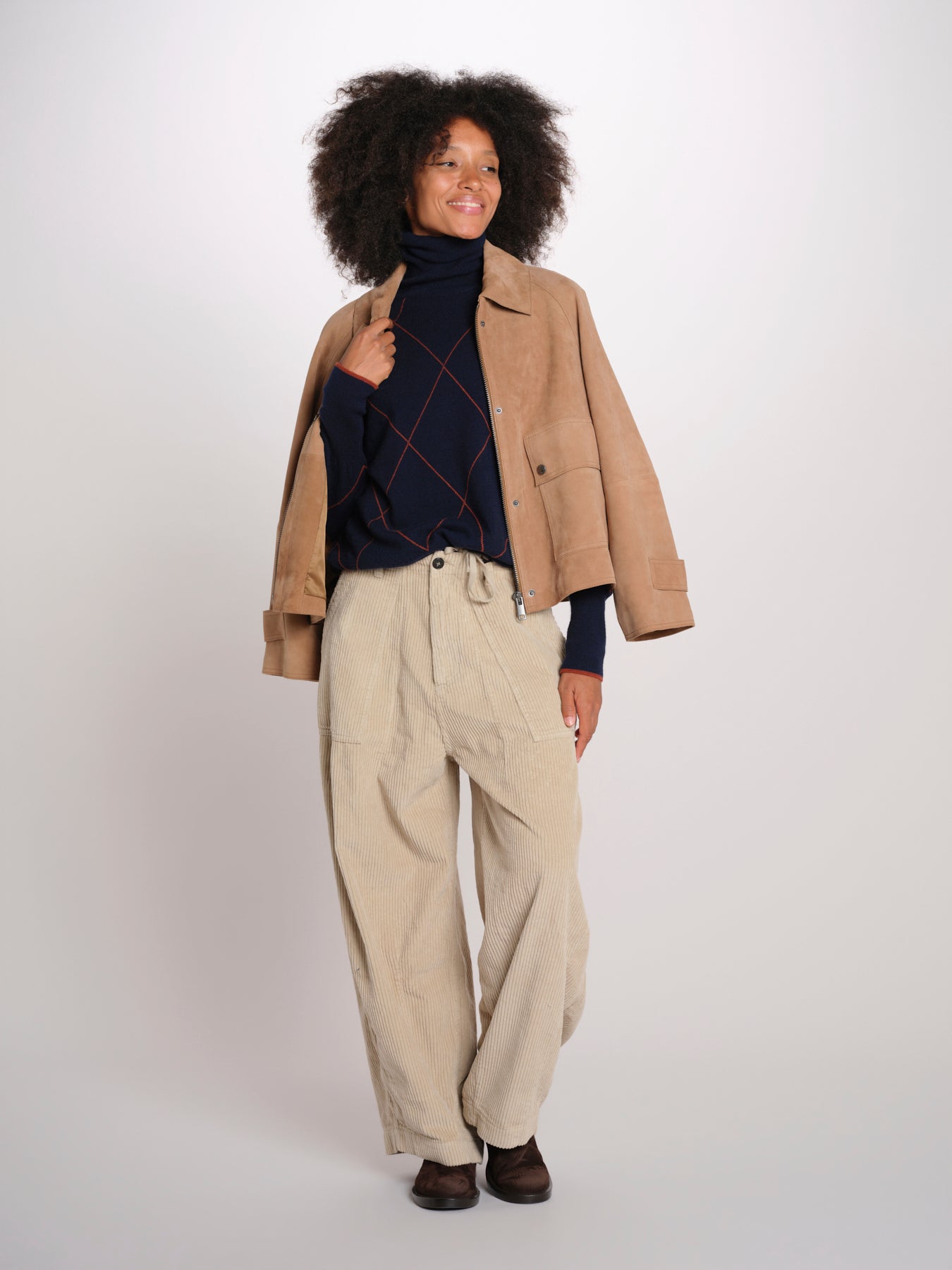 TELLA pantalone con tasche velluto rocciatore TELLA CORDUROY DESERT true avenue 