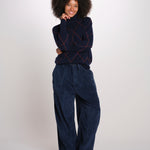 TELLA pantalone con tasche velluto rocciatore TELLA CORDUROY NAVYBLUE true avenue 