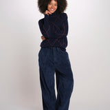 TELLA pantalone con tasche velluto rocciatore TELLA CORDUROY NAVYBLUE true avenue 