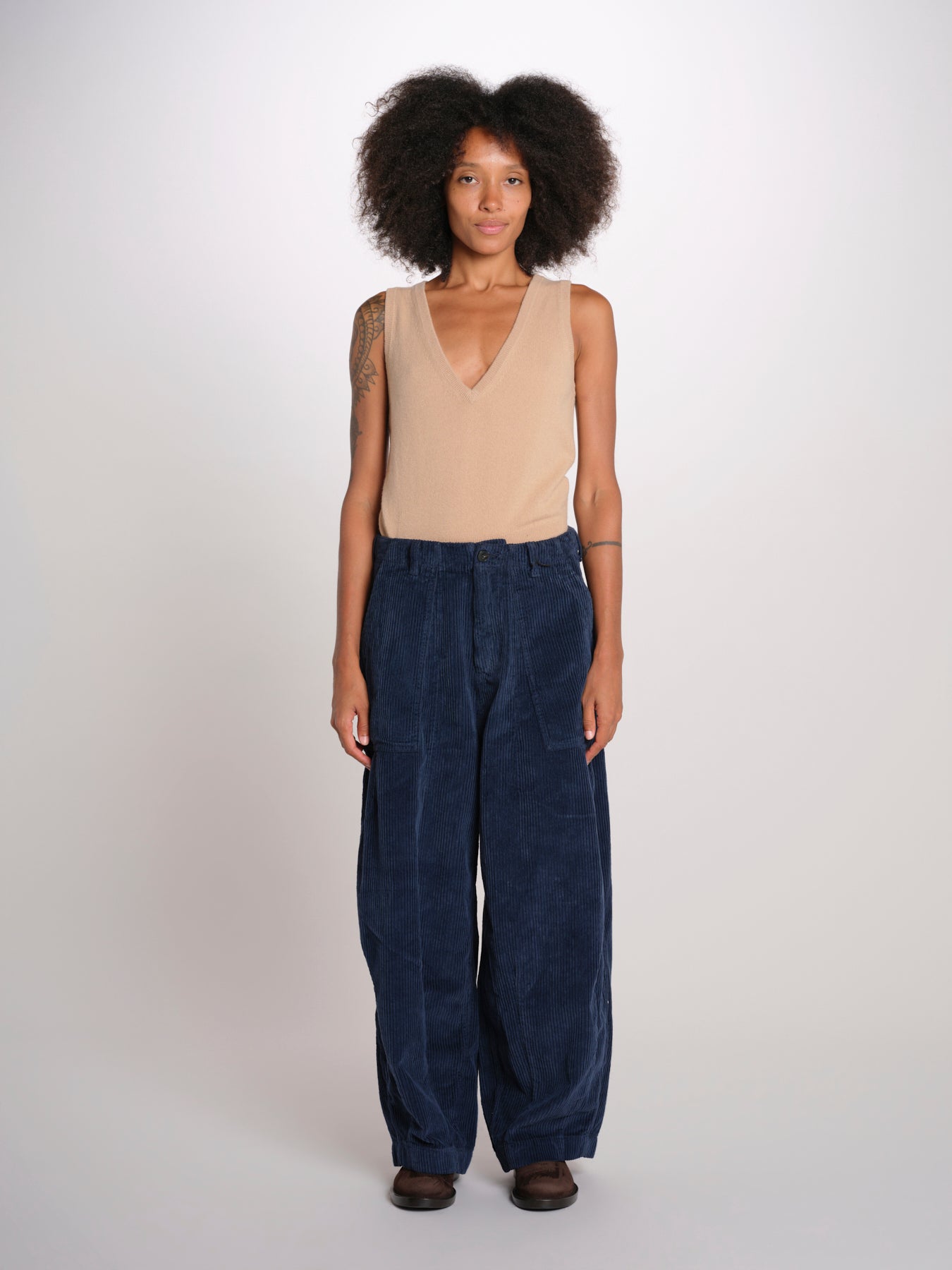 TELLA pantalone con tasche velluto rocciatore TELLA CORDUROY NAVYBLUE true avenue 