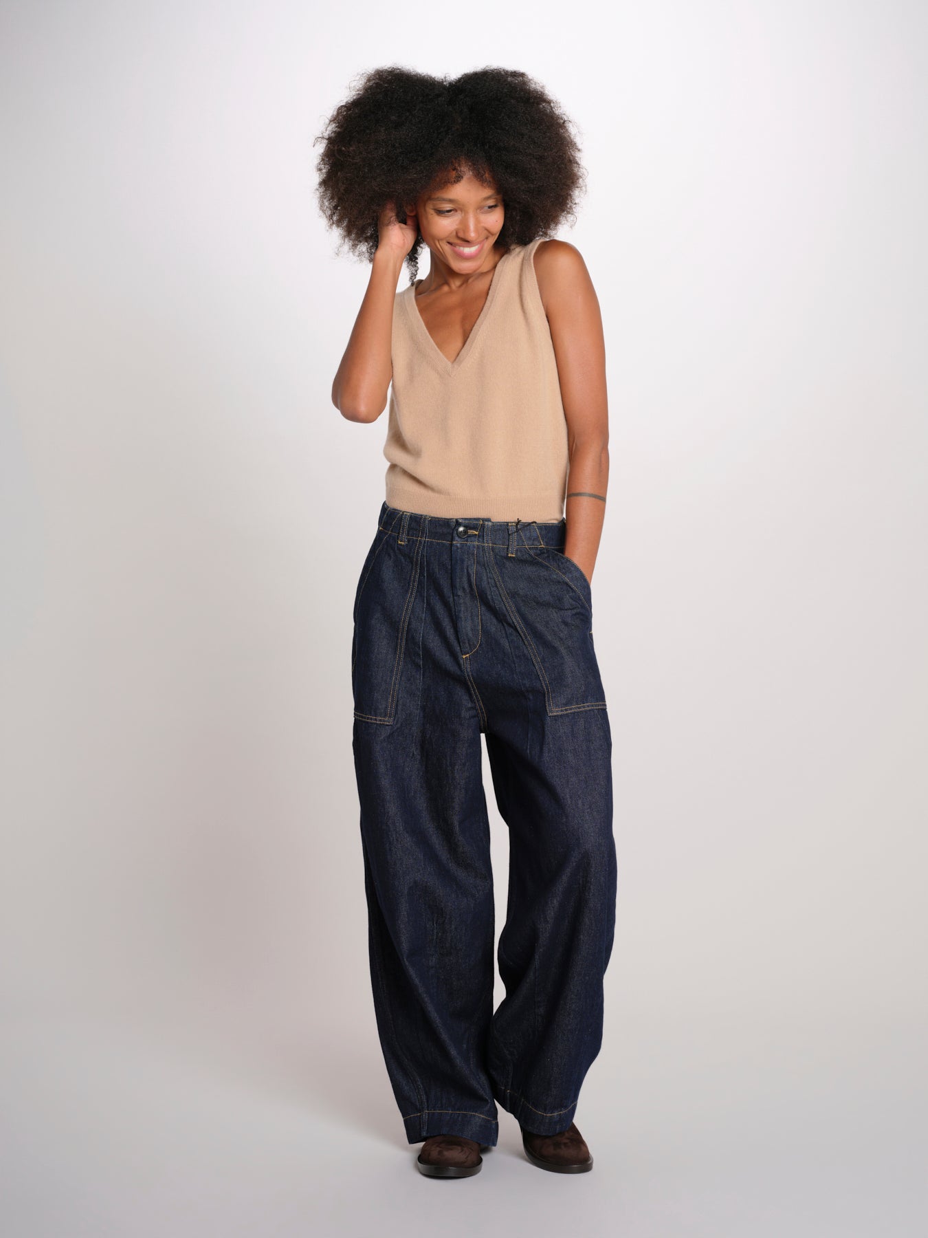 TELLA denim over con tasche TELLA OPENBLUE RINSEWASH true avenue 