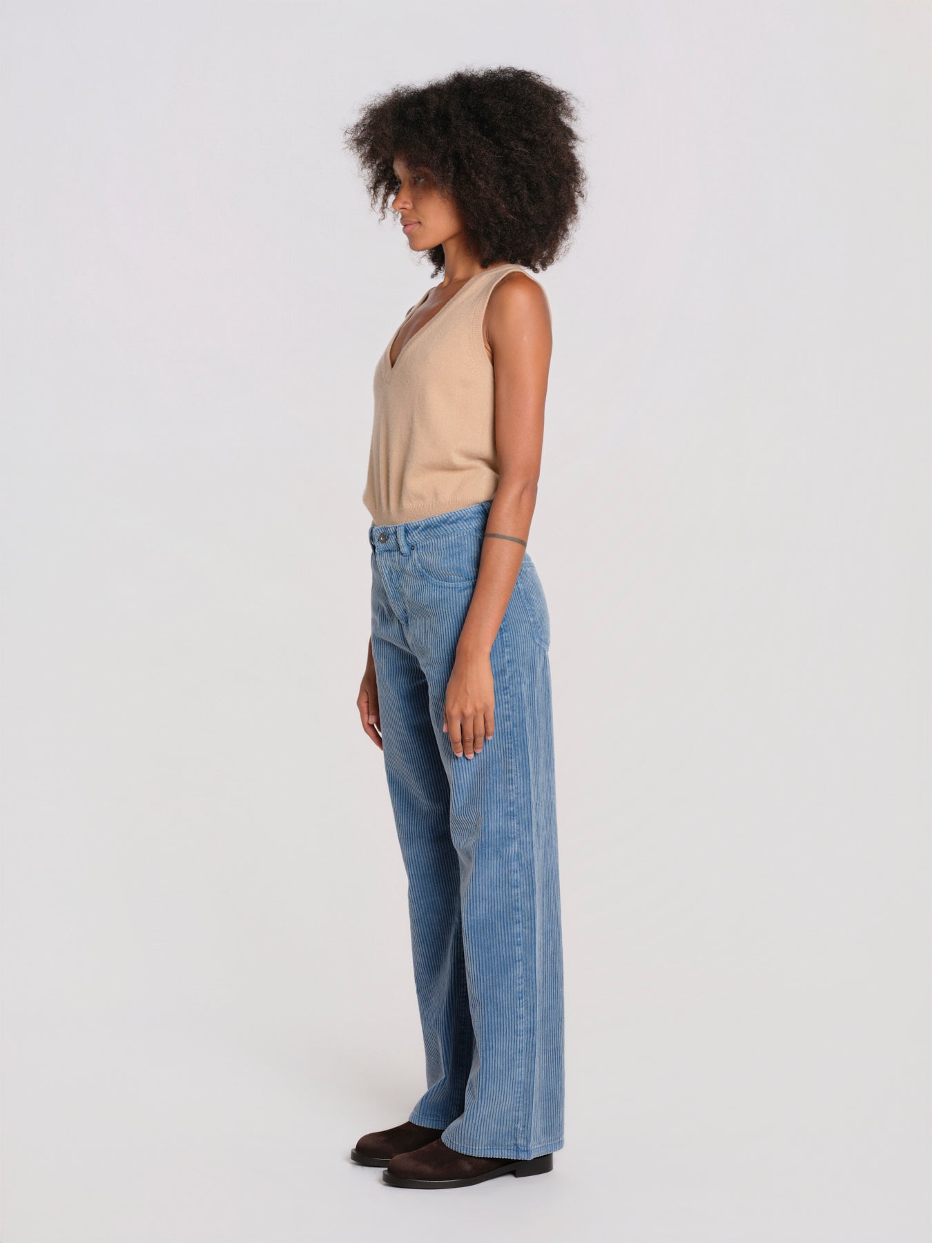 ZELDA pantalone dritto rocciatore ZELDA CORDUROY OLDBLUE true avenue 