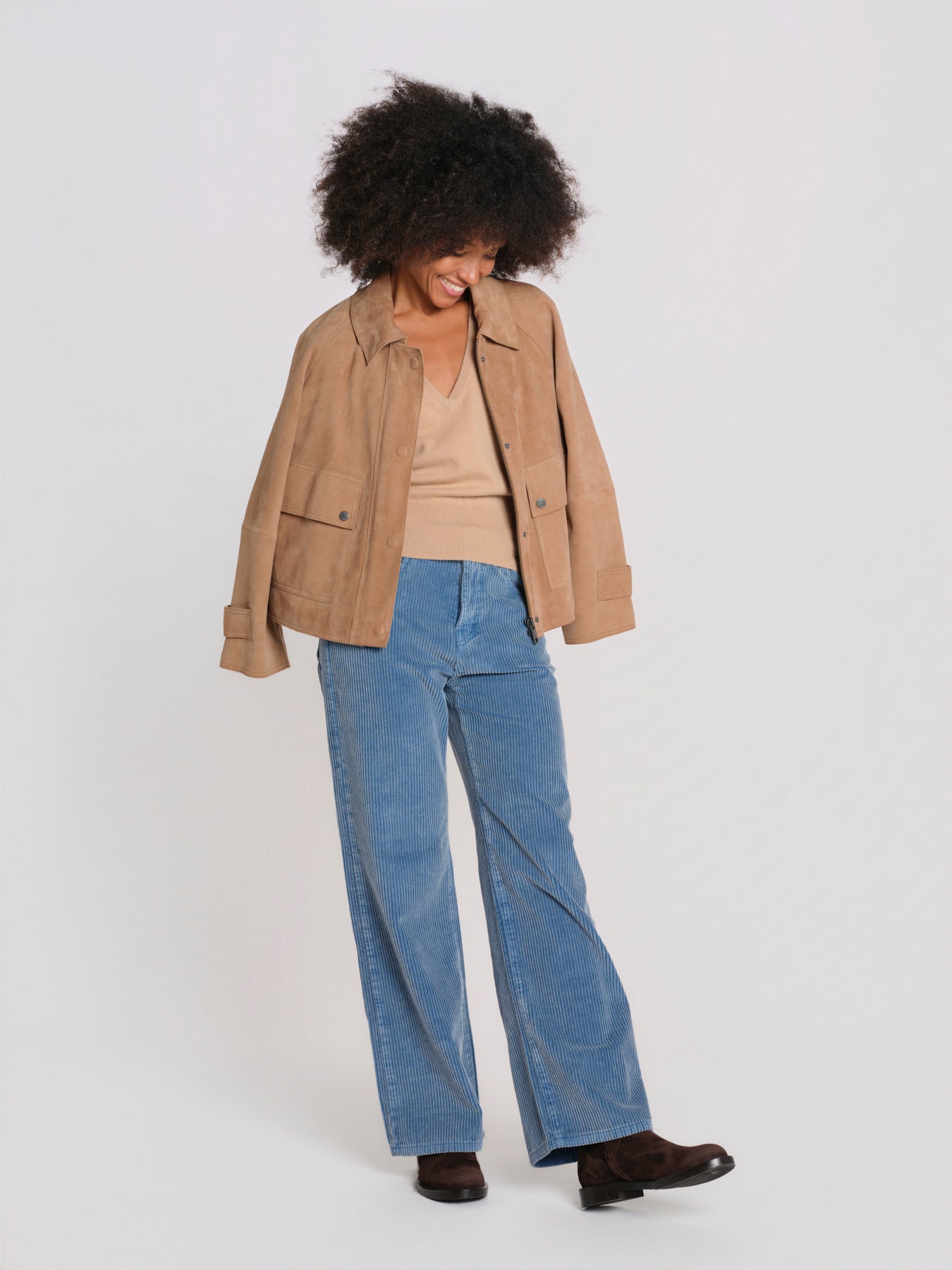 ZELDA pantalone dritto rocciatore ZELDA CORDUROY OLDBLUE true avenue 