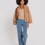 ZELDA pantalone dritto rocciatore ZELDA CORDUROY OLDBLUE true avenue 