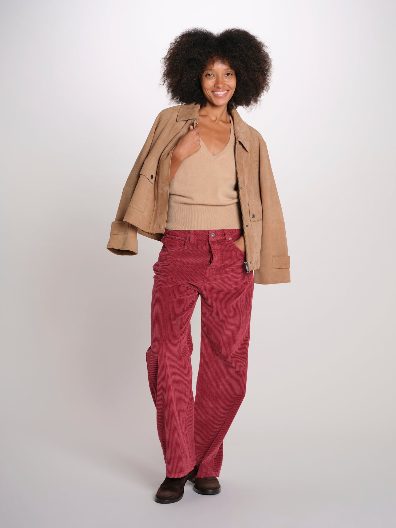 ZELDA pantalone dritto rocciatore ZELDA CORDUROY WINE true avenue 