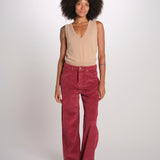 ZELDA pantalone dritto rocciatore ZELDA CORDUROY WINE true avenue 