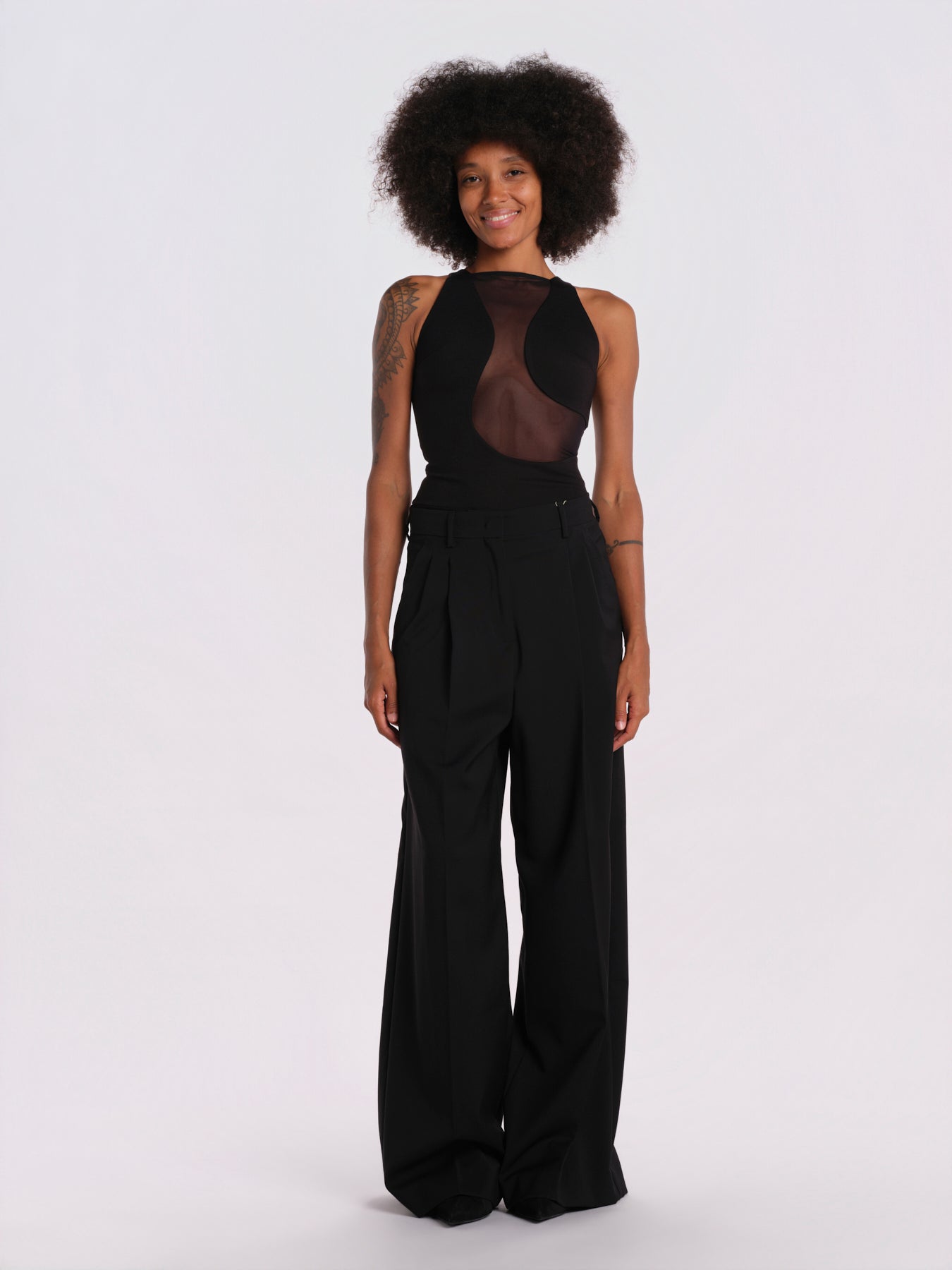 FRONT ROW body senza maniche con mezza onda FRONT-ROW-BODYSUIT- BLACK undress code 