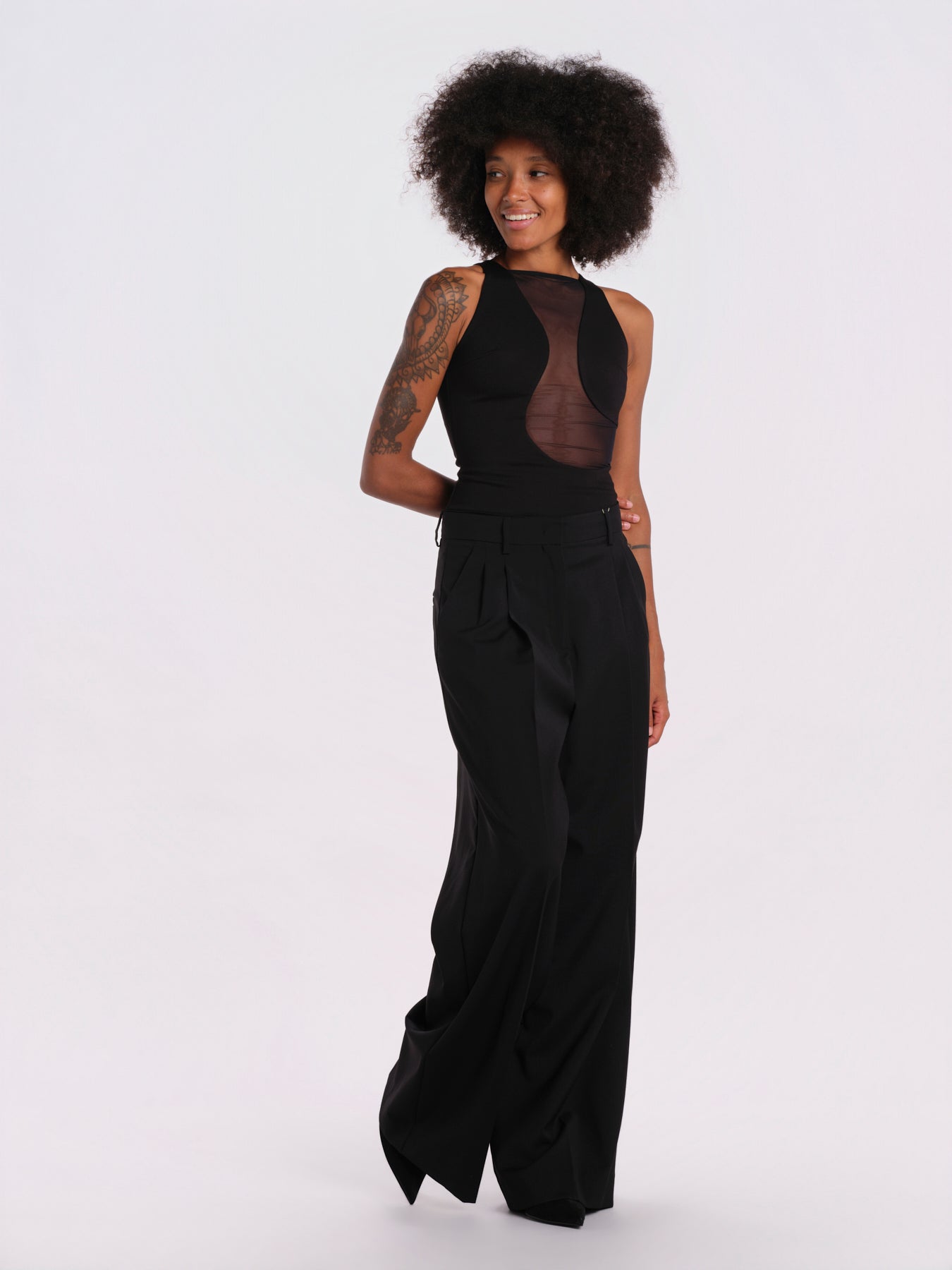 FRONT ROW body senza maniche con mezza onda FRONT-ROW-BODYSUIT- BLACK undress code 