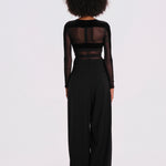 GO FOR IT body manica lunga righe orizzontali velluto GO-FOR-IT-BODYSUIT- BLACK undress code 