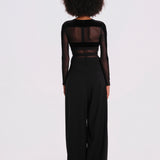 GO FOR IT body manica lunga righe orizzontali velluto GO-FOR-IT-BODYSUIT- BLACK undress code 