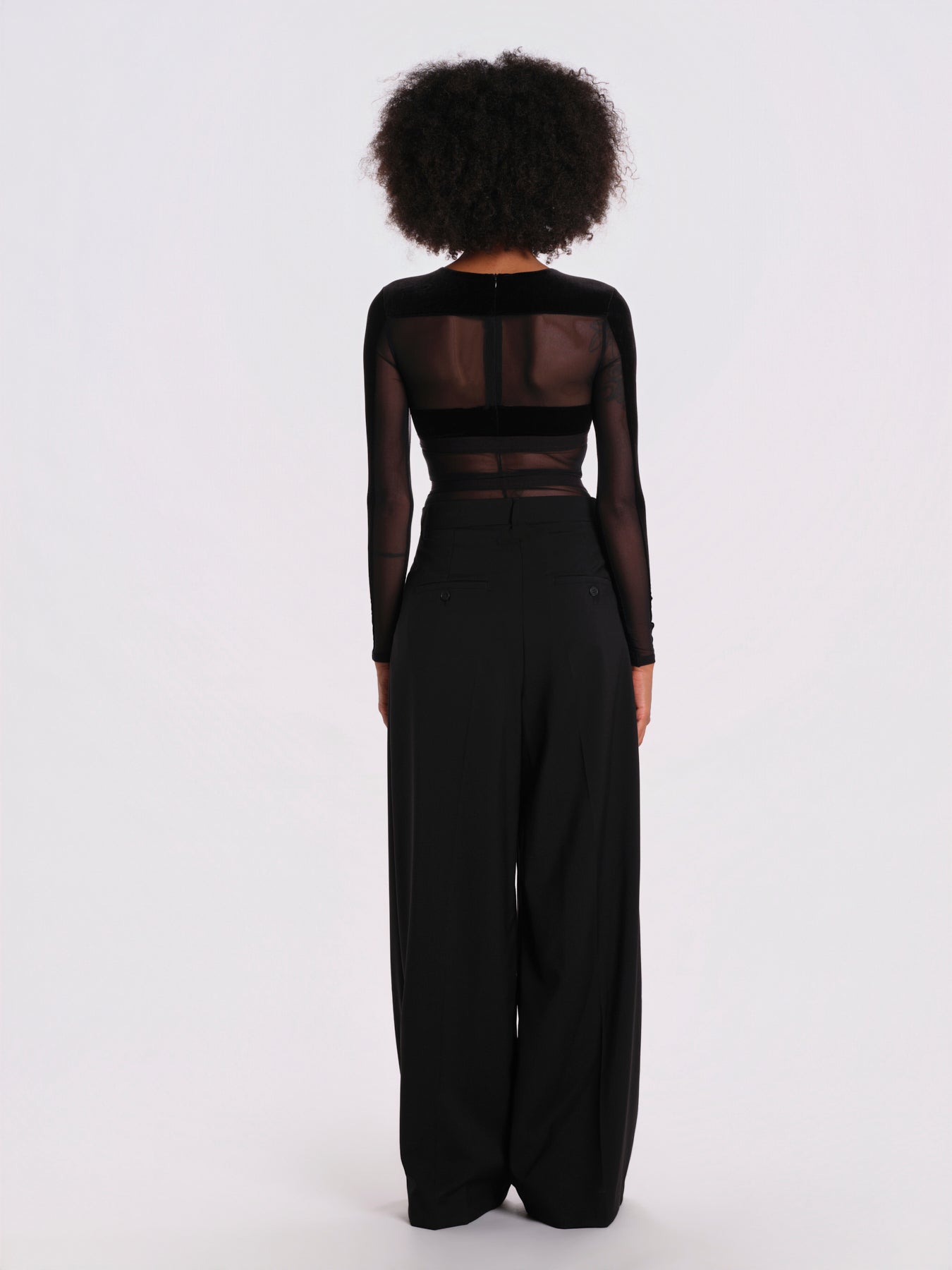GO FOR IT body manica lunga righe orizzontali velluto GO-FOR-IT-BODYSUIT- BLACK undress code 