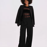 GO FOR IT body manica lunga righe orizzontali velluto GO-FOR-IT-BODYSUIT- BLACK undress code 