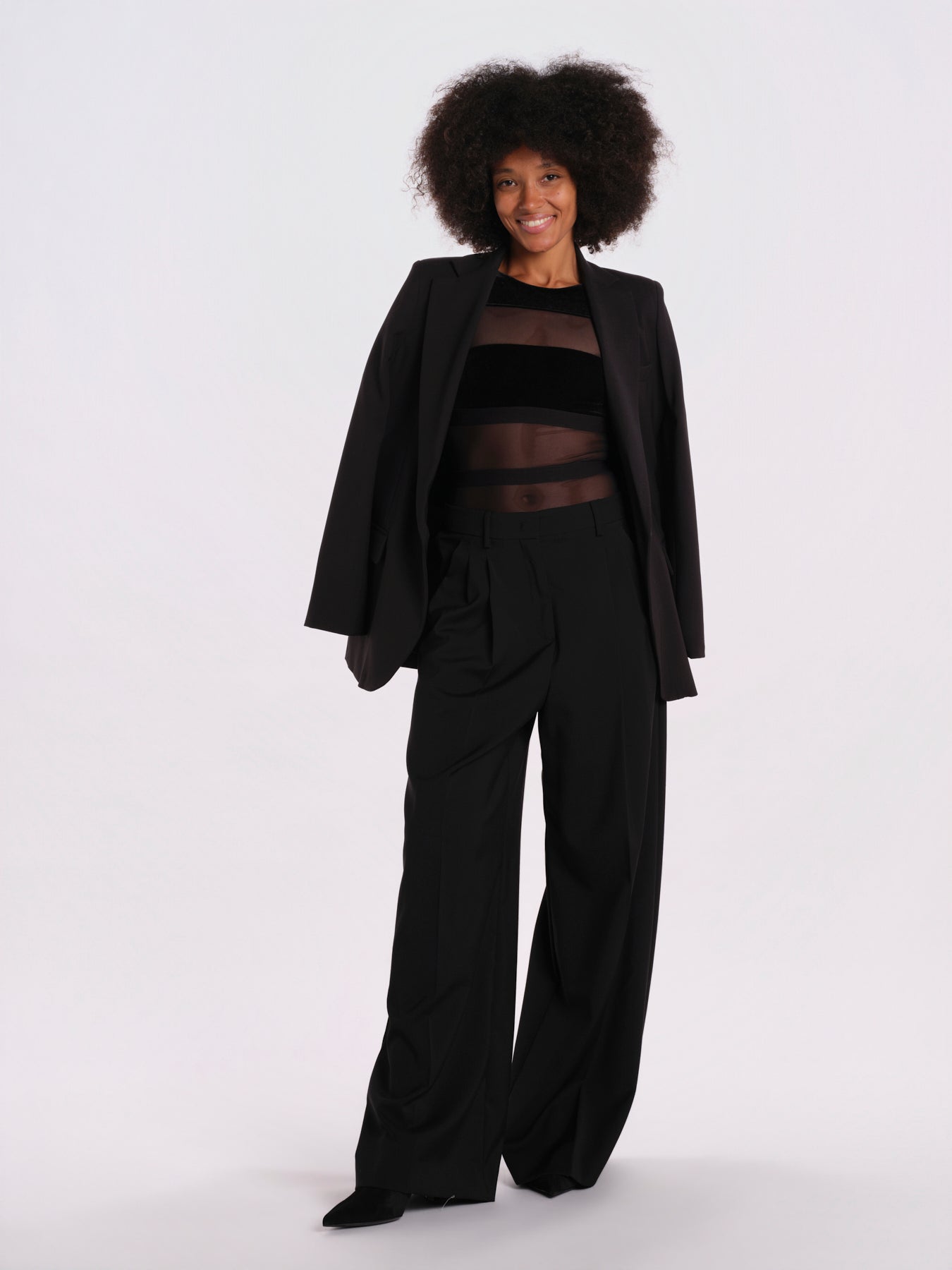 GO FOR IT body manica lunga righe orizzontali velluto GO-FOR-IT-BODYSUIT- BLACK undress code 