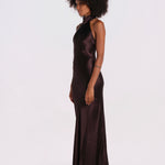 GRACE abito lungo raso GRACE-DRESS- BROWN undress code 