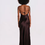 GRACE abito lungo raso GRACE-DRESS- BROWN undress code 