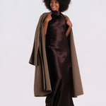 GRACE abito lungo raso GRACE-DRESS- BROWN undress code 
