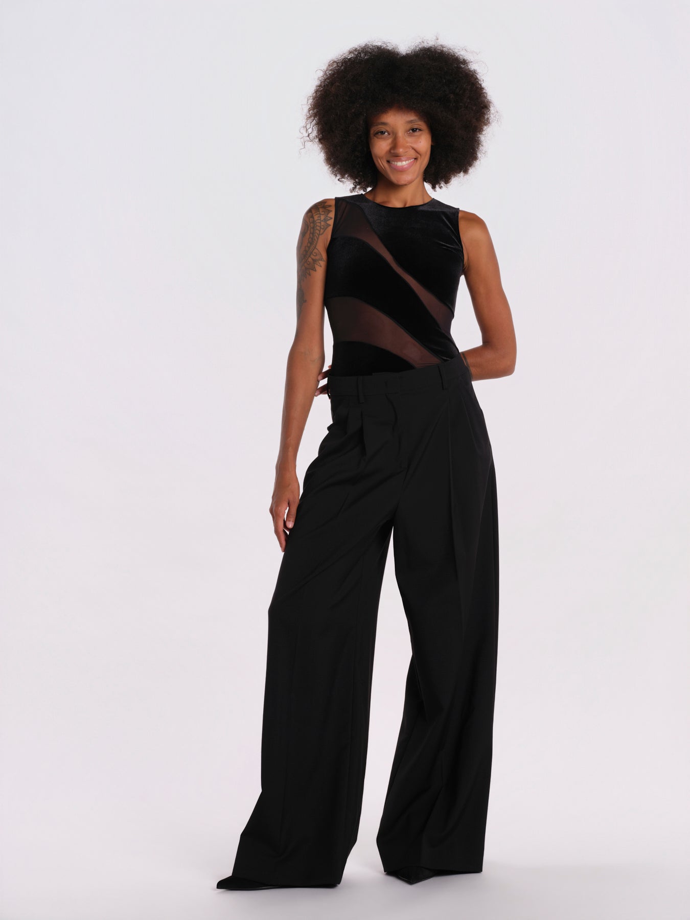 NIGHT CREATURE body senza maniche velluto onde NIGHT-CREATURE-BODYSUIT- BLACK undress code 