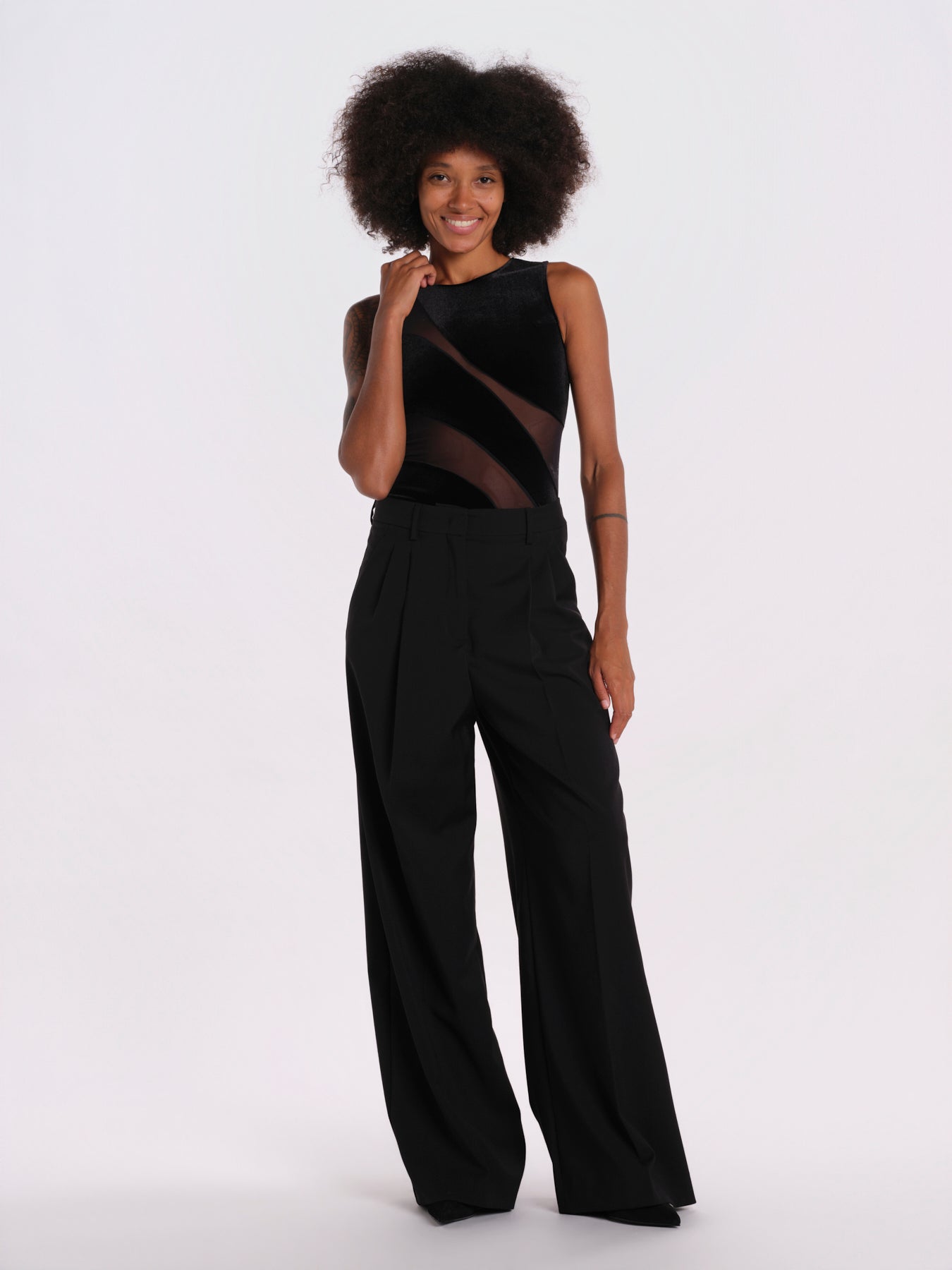 NIGHT CREATURE body senza maniche velluto onde NIGHT-CREATURE-BODYSUIT- BLACK undress code 