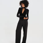WHISPER body manica lunga scollo a V profondo NOIR-WHISPER-BODYSUIT- BLACK undress code 