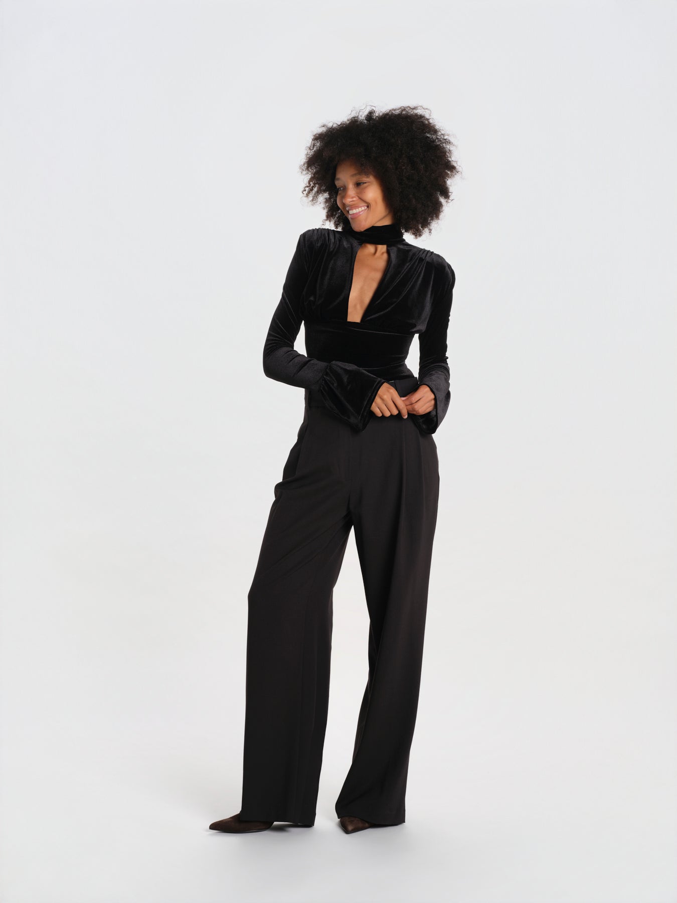 WHISPER body manica lunga scollo a V profondo NOIR-WHISPER-BODYSUIT- BLACK undress code 