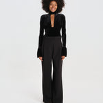 WHISPER body manica lunga scollo a V profondo NOIR-WHISPER-BODYSUIT- BLACK undress code 
