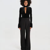 WHISPER body manica lunga scollo a V profondo NOIR-WHISPER-BODYSUIT- BLACK undress code 