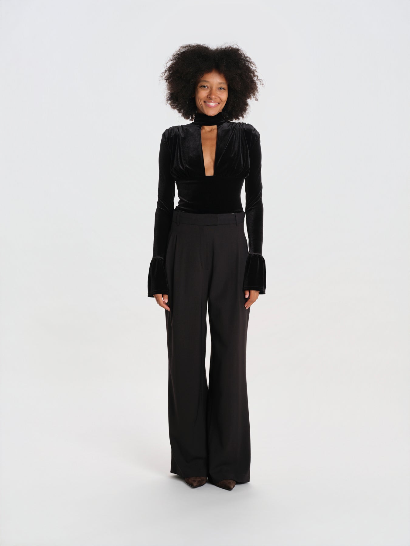 WHISPER body manica lunga scollo a V profondo NOIR-WHISPER-BODYSUIT- BLACK undress code 