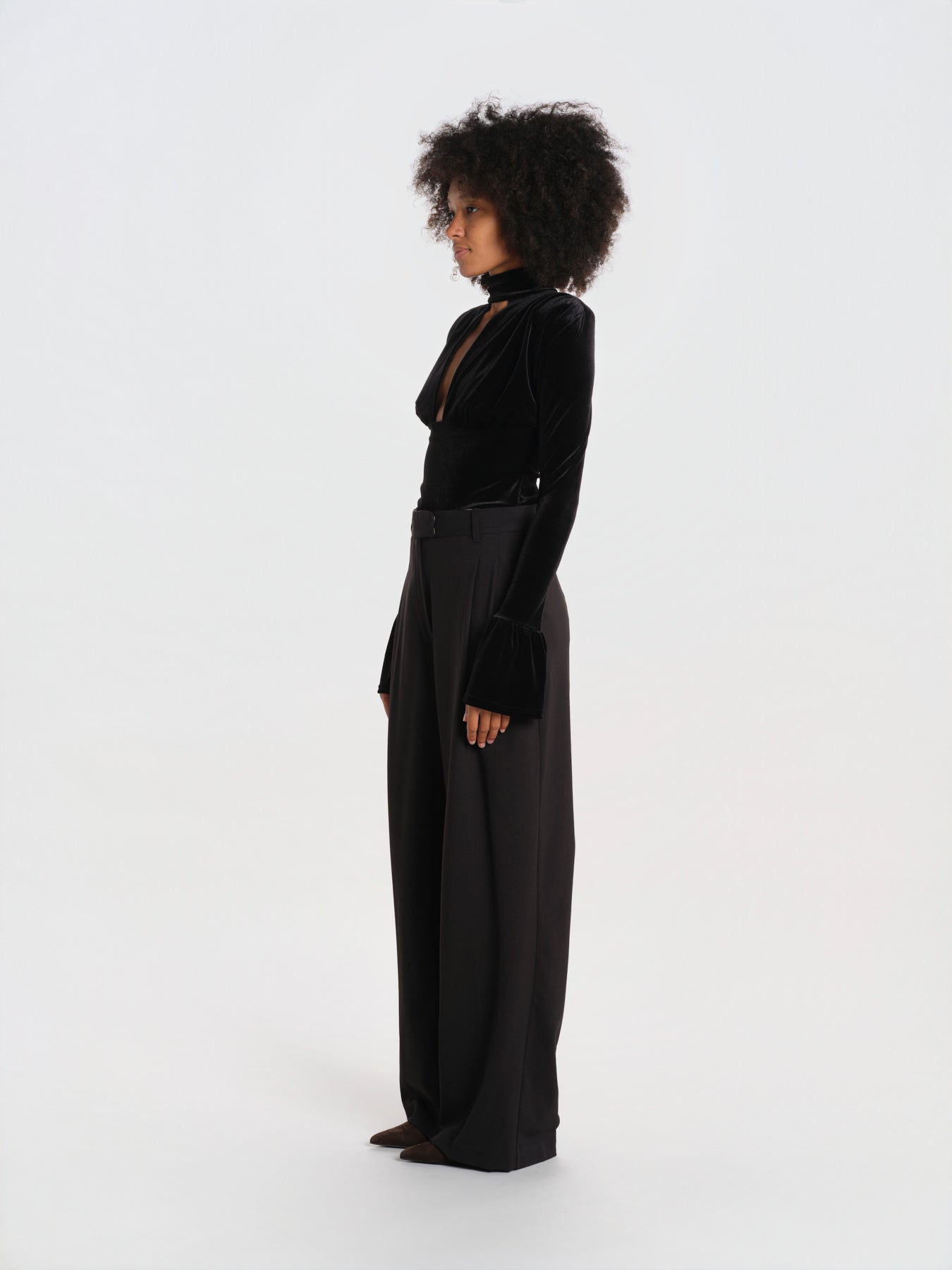 WHISPER body manica lunga scollo a V profondo NOIR-WHISPER-BODYSUIT- BLACK undress code 
