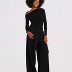 SWEETEST THING body manica lunga scollo asimmetrico SWEETEST-THING-BODYSUIT- BLACK undress code 